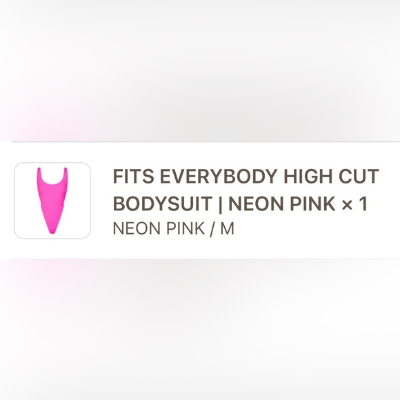 Fits Everybody High Cut Bodysuit in Neon Pink NWT - Picture 4 of 12